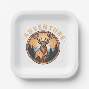 Deer - Wildness - Camping - Adventure Paper Plates