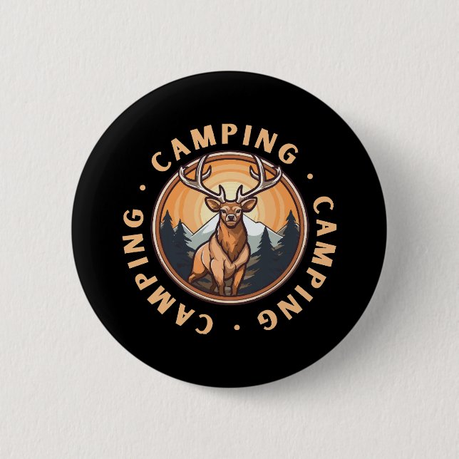 Deer - Wildness - Camping Button (Front)
