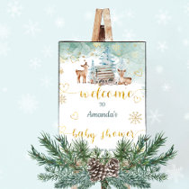 Deer Winter Baby Shower Welcome Sign