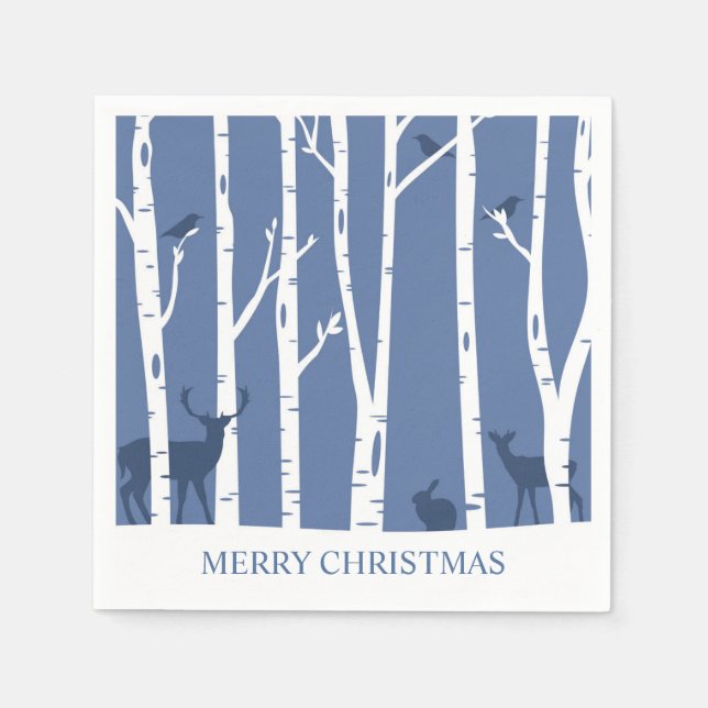 Deer Winter Forest | Christmas Napkins (Front)