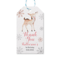 Deer Winter ONEderland 1st Birthday Rose Gold Gift Tags