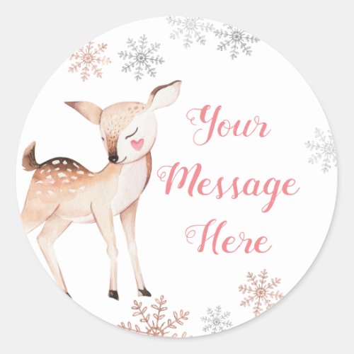 Deer Winter ONEderland Birthday Thank You Sticker