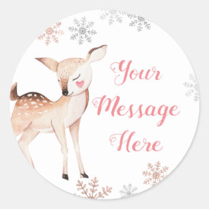 Deer Winter ONEderland Birthday Thank You Sticker