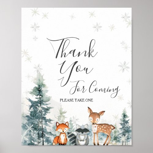 Deer Winter ONEderland Thank you for coming Poster