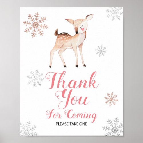 Deer Winter ONEderland Thank you for coming Poster