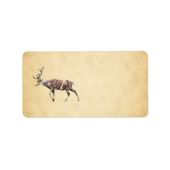 Deer With A Grungy Look Label by Graphics_By_Metarla at Zazzle