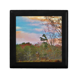 Deer with a Pink blue sky Gift Box