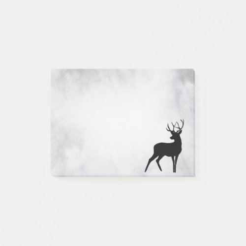 Deer with Antlers Black Silhouette Post_it Notes