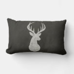 Deer With Antlers Chalk Drawing Lumbar Pillow at Zazzle