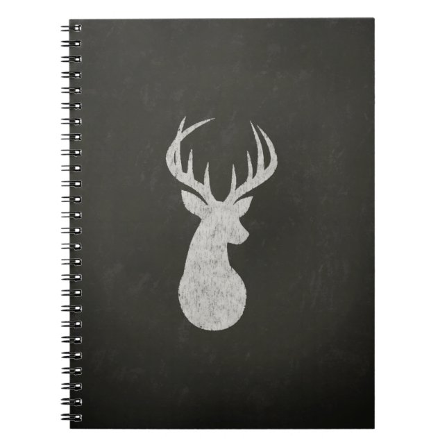 Deer With Antlers Chalk Drawing Notebook (Front)