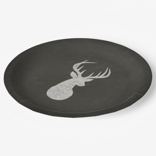 Deer With Antlers Chalk Drawing Paper Plates