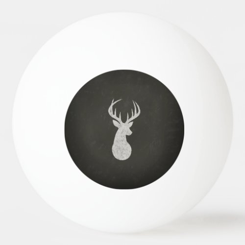 Deer With Antlers Chalk Drawing Ping_Pong Ball