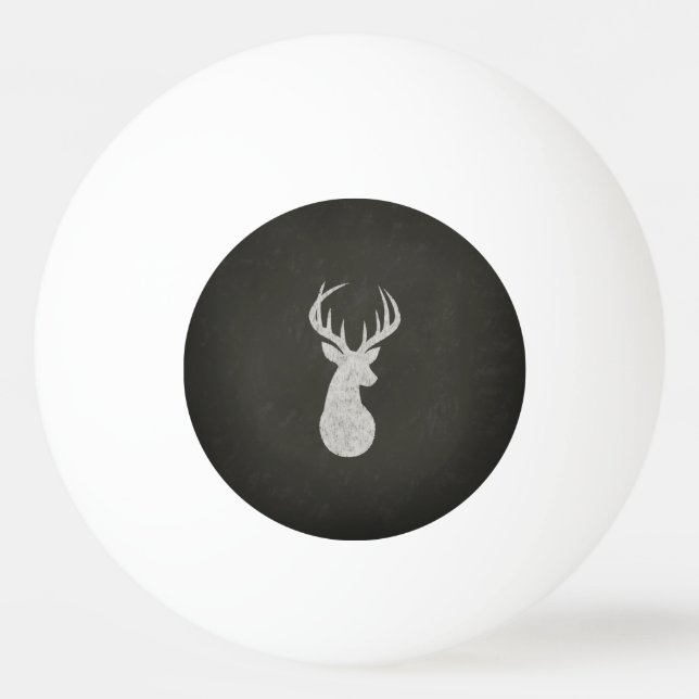 Deer With Antlers Chalk Drawing Ping-Pong Ball (Front)