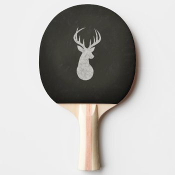 Deer With Antlers Chalk Drawing Ping-pong Paddle by CozyMode at Zazzle