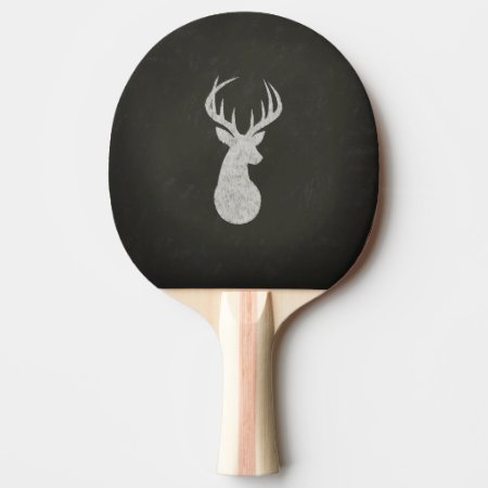 Deer With Antlers Chalk Drawing Ping-pong Paddle