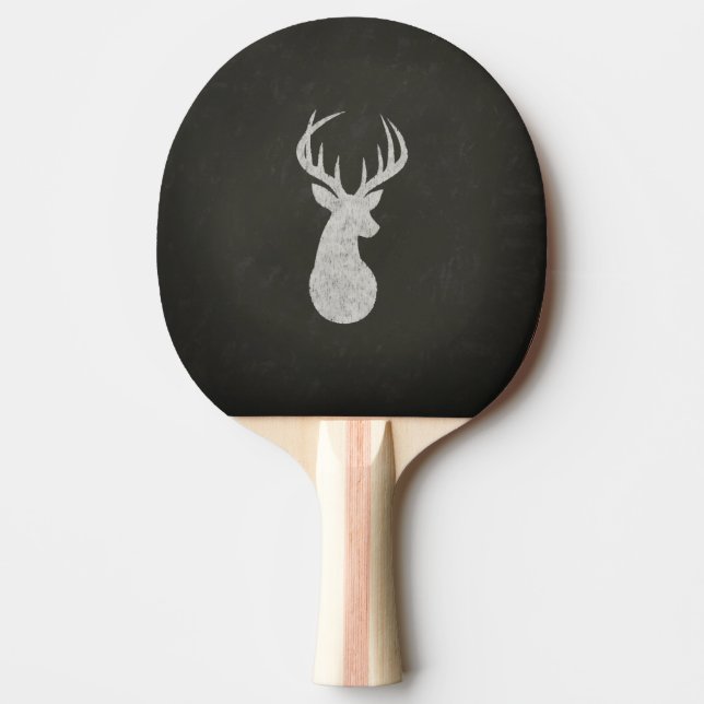 Deer With Antlers Chalk Drawing Ping-Pong Paddle (Front)