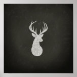 Deer With Antlers Chalk Drawing Poster at Zazzle