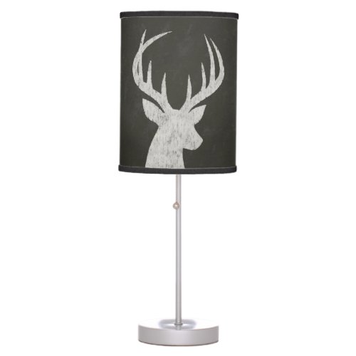 Deer With Antlers Chalk Drawing Table Lamp