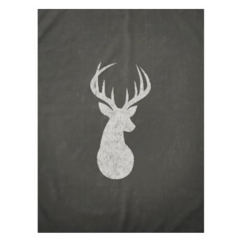 Deer With Antlers Chalk Drawing Tablecloth by CozyMode at Zazzle