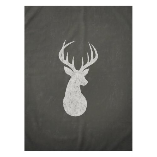 Deer With Antlers Chalk Drawing Tablecloth