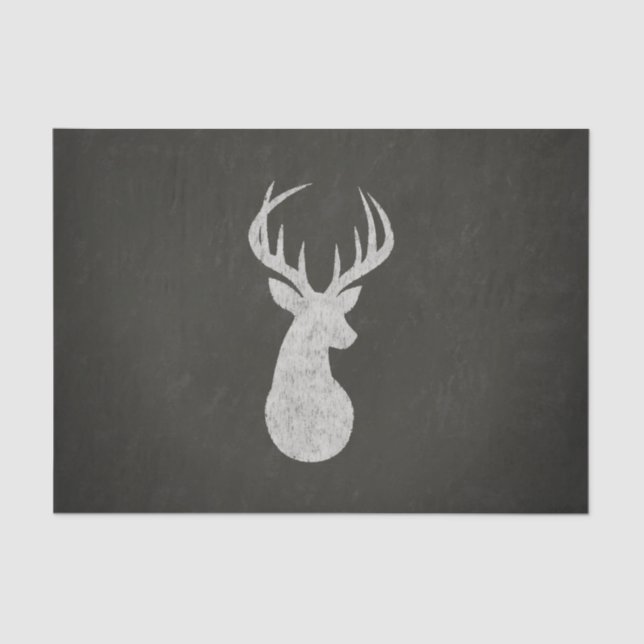 Deer With Antlers Chalk Drawing Tissue Paper (Front)