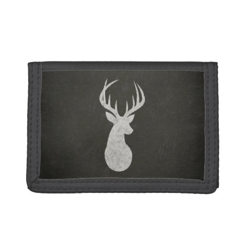 Deer With Antlers Chalk Drawing Tri_fold Wallet