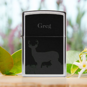 Deer with Antlers in Grass Personalized Lighter