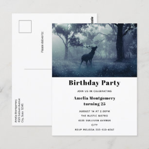 Deer with Antlers in Shadowy Forest Postcard