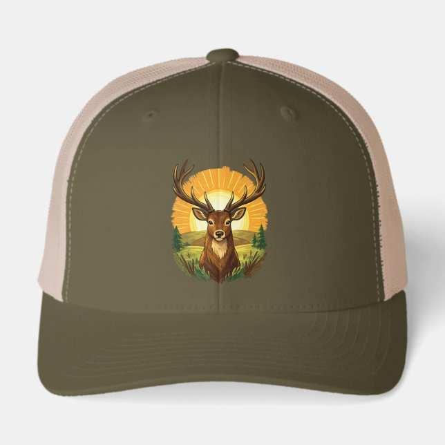 Deer with Antlers Sunset Forest Hunter Gift (Front)