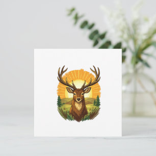 Deer with Antlers Sunset Forest Hunter Gift
