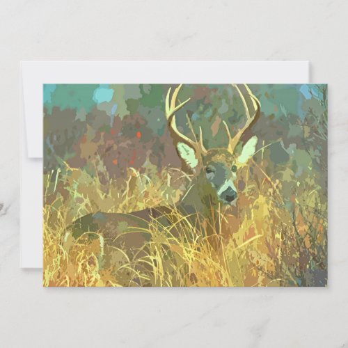 Deer with big Antlers Art Retirement invitation