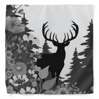 Deer with Big Rack Buck Comes Out of Forest Bandana