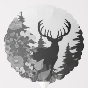 Deer with Big Rack Out of Forest  Balloon