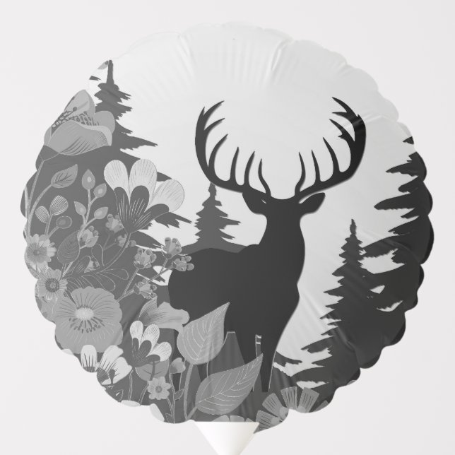 Deer with Big Rack Out of Forest  Balloon (Front)