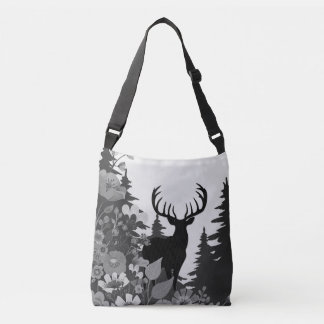 Deer with Big Rack Out of Forest  Crossbody Bag