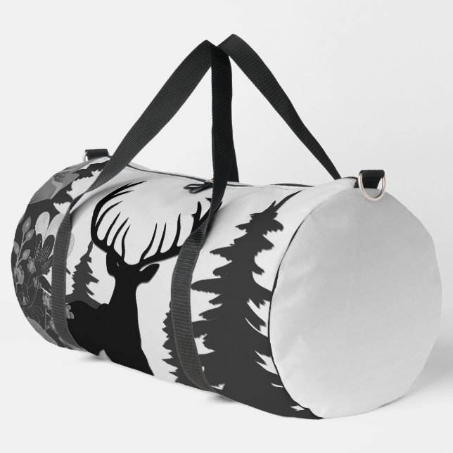Deer with Big Rack Out of Forest  Duffle Bag (Left Corner)
