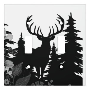 Deer with Big Rack Out of Forest  Light Switch Cover