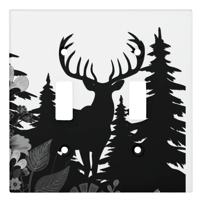 Deer with Big Rack Out of Forest  Light Switch Cover (Front)