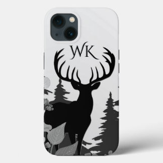 Deer with Big Rack Out of Forest Monogram iPhone 13 Case