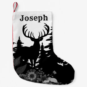 Deer with Big Rack Out of Forest  Small Christmas Stocking