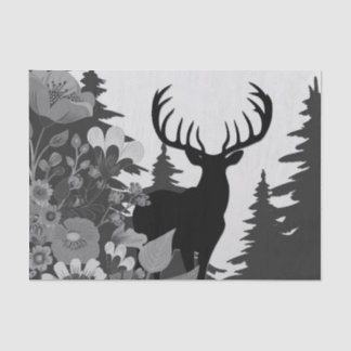 Deer with Big Rack Out of Forest  Tissue Paper