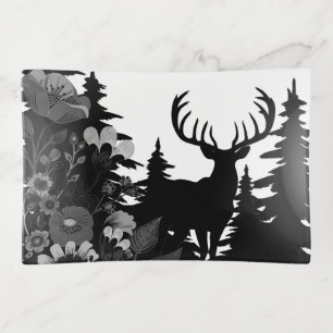 Deer with Big Rack Out of Forest  Trinket Tray