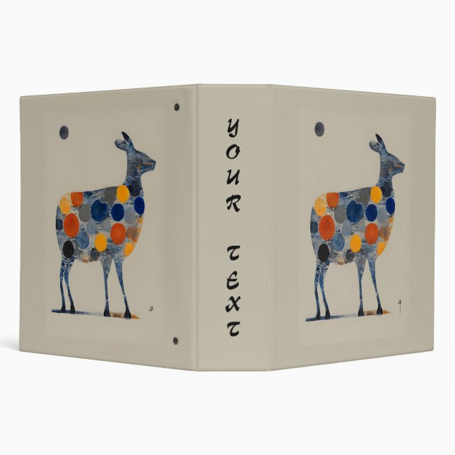 Deer with Colored Circles 3 Ring Binder (Background)