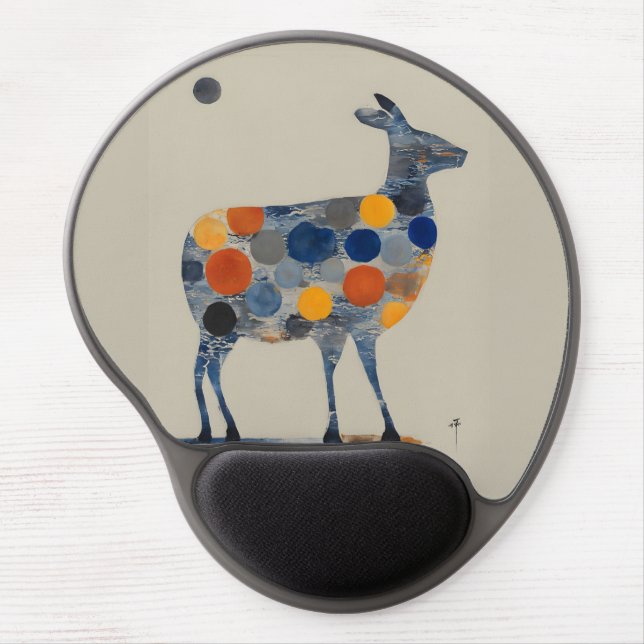 Deer with Colored Circles Gel Mouse Pad (Front)