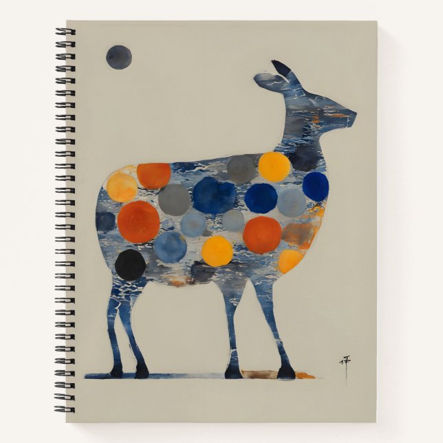 Deer With Colored Circles Notebook (Front)