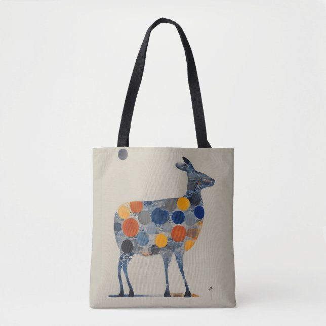 Deer with Colored Circles Tote Bag (Front)