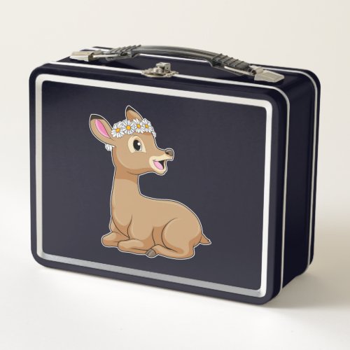 Deer with Daisy Flower Metal Lunch Box