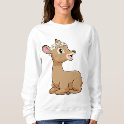Deer with Daisy Flower Sweatshirt