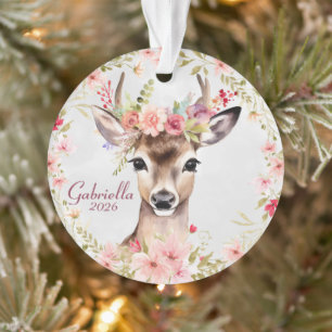Deer with Flower Crown Ornament