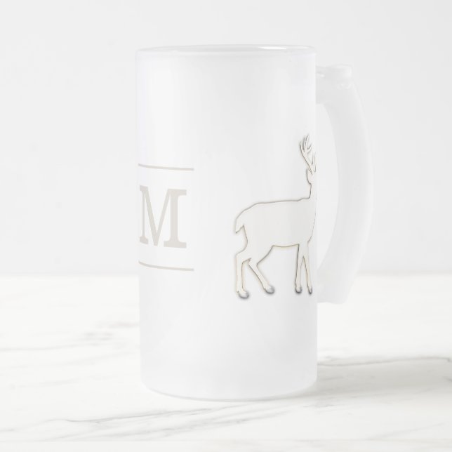 Deer with Monogram Glass Stein (Front Right)